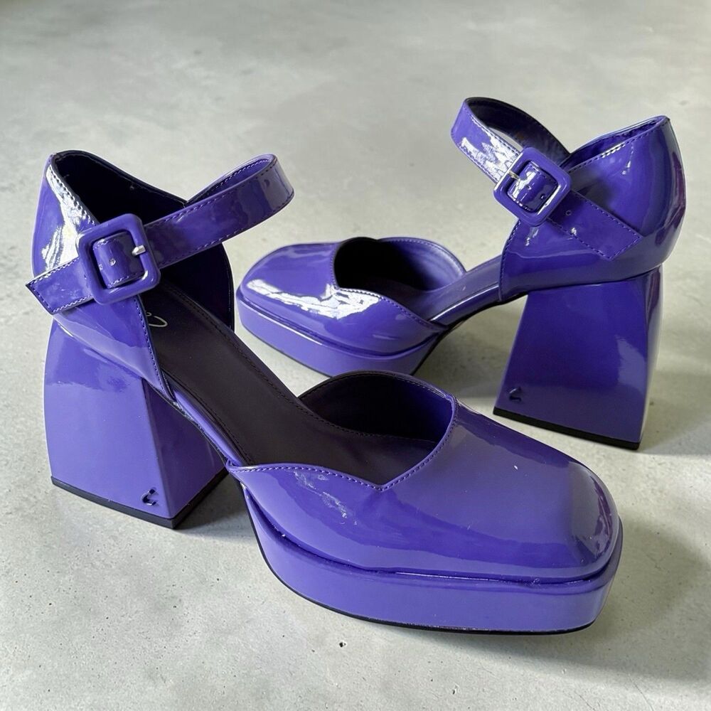 Circus by Sam Edelman Womens Karlie Purple Patent Platform Heels Sz 11 Mary Jane
